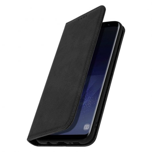 Avizar Étui portefeuille vintage noir pour Samsung Galaxy S8