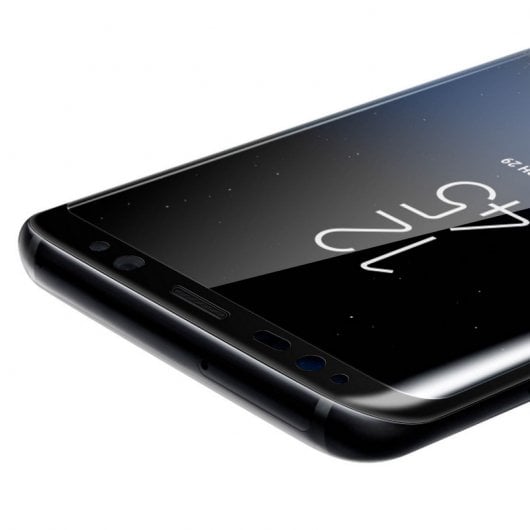 Avizar Protector Cristal Templado Antigrietas Borde Negro para Samsung Galaxy S8 Plus