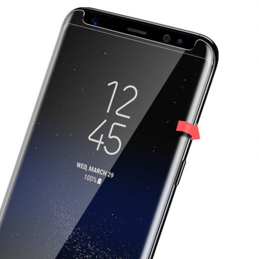 Akashi Protector Cristal Templado con Bordes Curvos para Samsung Galaxy S8 Plus