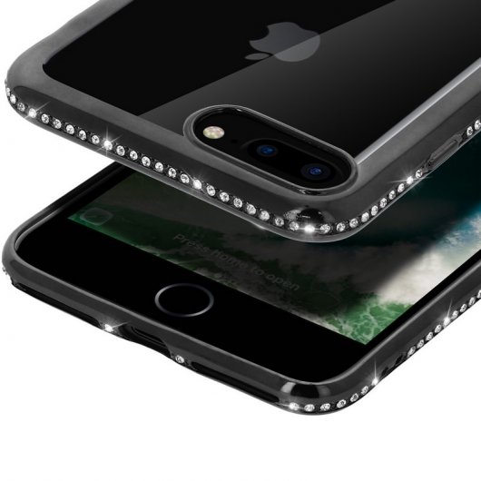 Avizar Funda Purpurina Negra para iPhone 7 Plus/ 8 Plus