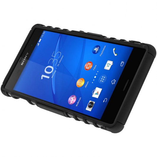 Avizar Funda Antigolpes con Soporte Negra para Sony Xperia Z3