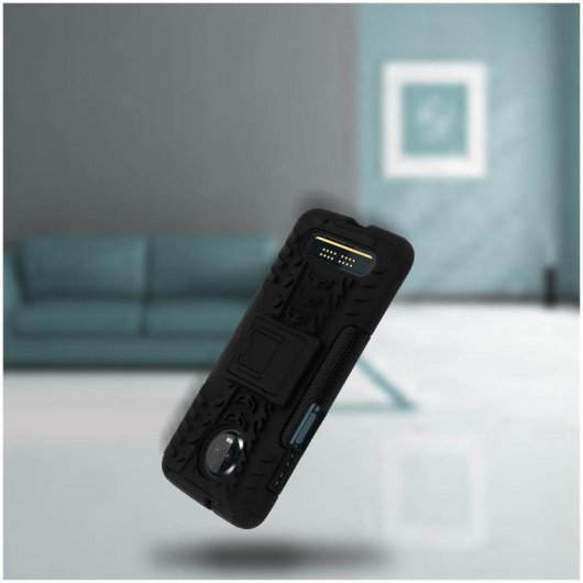 Avizar Funda Antigolpes con Soporte Negra para Sony Xperia Z3