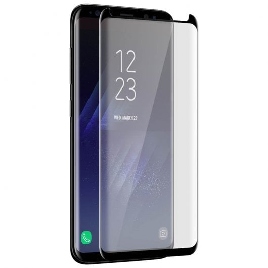 Protecteur en verre trempé Avizar avec bords noirs pour Samsung Galaxy S8