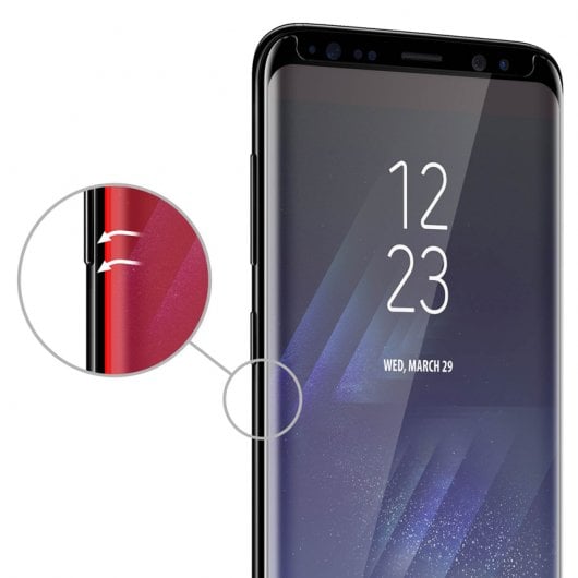 Protecteur en verre trempé Avizar avec bords noirs pour Samsung Galaxy S8