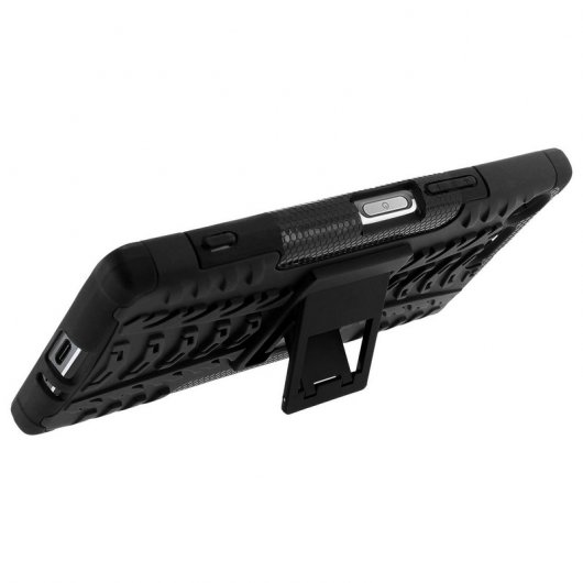 Avizar Funda Antigolpes con Soporte Negra para Sony Xperia XZ Premium