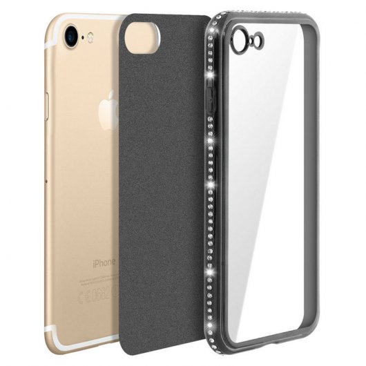 Avizar Funda Purpurina Negra para iPhone 7/8