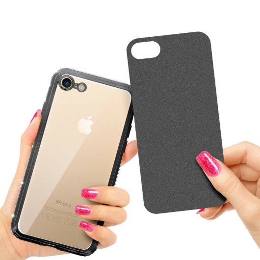 Avizar Funda Purpurina Negra para iPhone 7/8