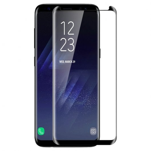 Avizar Protector Cristal Templado con Bordes Negros para Samsung Galaxy S8 Plus