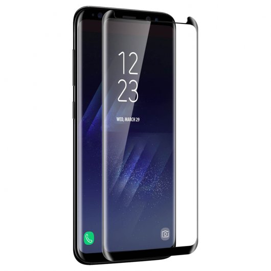 Avizar Protector Cristal Templado con Bordes Negros para Samsung Galaxy S8 Plus