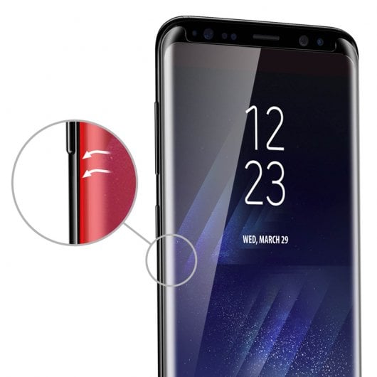 Avizar Protector Cristal Templado con Bordes Negros para Samsung Galaxy S8 Plus