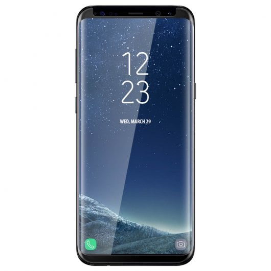 Pellicola protettiva in vetro temperato Avizar con bordi curvi neri per Samsung Galaxy S8