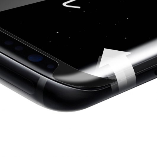 Pellicola protettiva in vetro temperato Avizar con bordi curvi neri per Samsung Galaxy S8