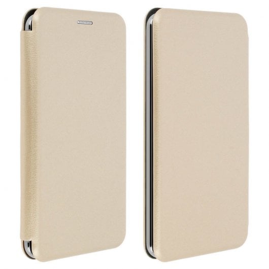 Avizar Funda Libro con Slide Dorada para Smartphones de 5.4" a 6"