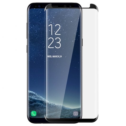 Avizar Hartglasschutz mit schwarzen gebogenen Kanten für Samsung Galaxy S8 Plus