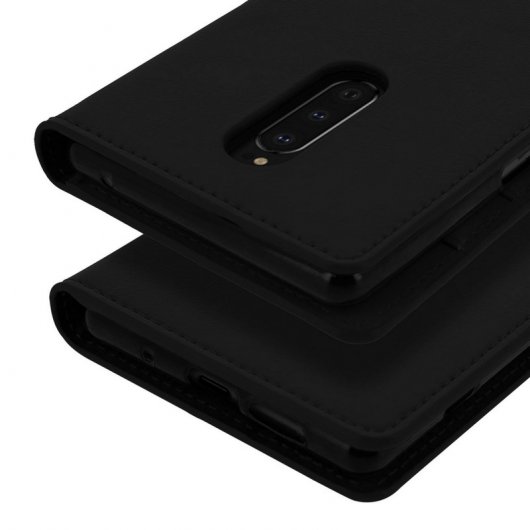 Avizar Funda de Cuero Cartera Negra para Sony Xperia 1