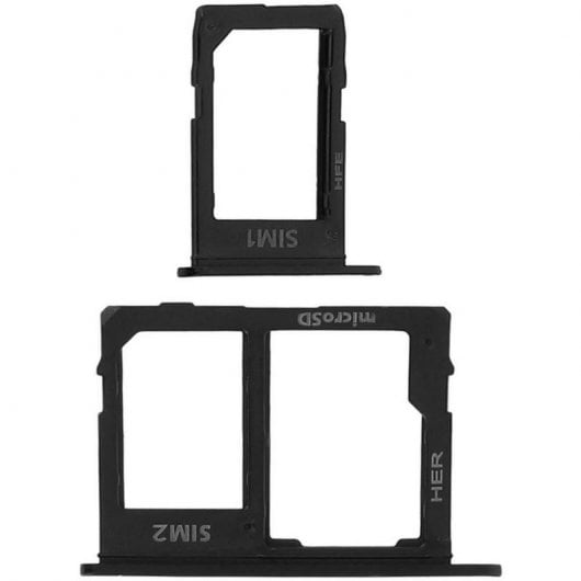 Avizar Ersatz-Nano-SIM-Kartenfächer für Samsung Galaxy J6 in Schwarz