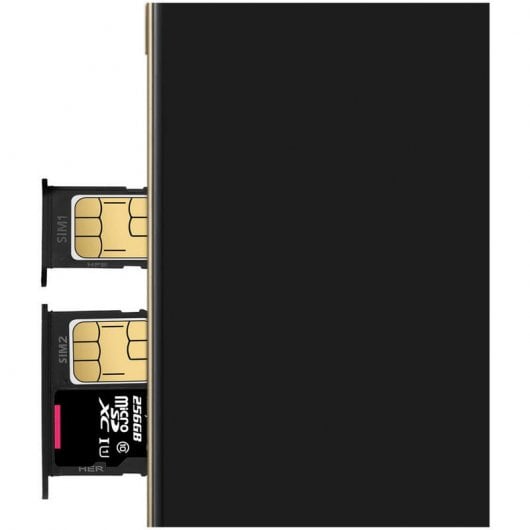 Avizar Ersatz-Nano-SIM-Kartenfächer für Samsung Galaxy J6 in Schwarz