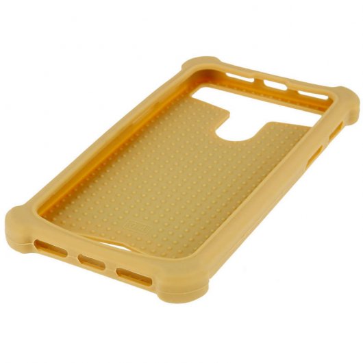 Coque en silicone effet cuir doré Avizar pour smartphones de 4,7" à 5,3"