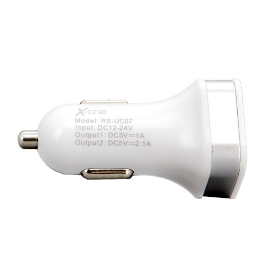 X-One Cargador de Coche 2 Puertos USB-C 2.1A Blanco