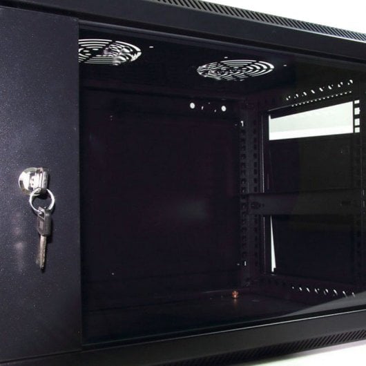 Armoire Murale Rack Powergreen 19" 12U 600x600mm + Thermostat + 2 Ventilateurs + 1 Plateau Fixe