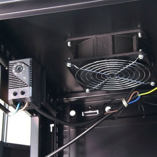 Powergreen Armario Rack Mural 19" 12U 600x450mm + Termostato + 2 Ventiladores + 1 Bandeja Fija