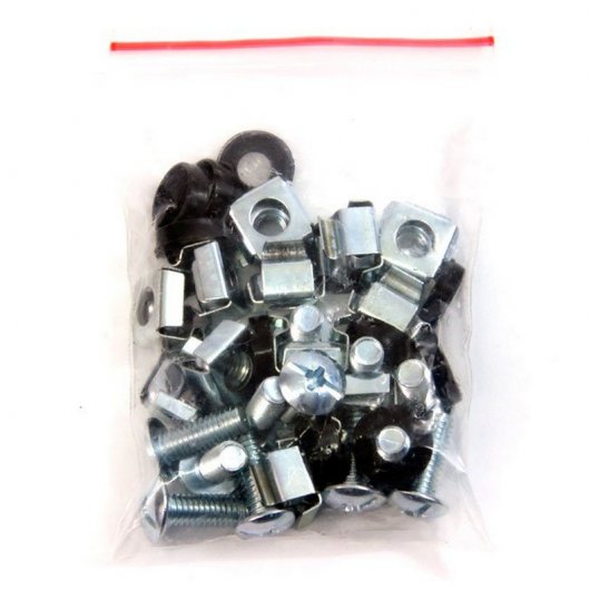 Powergreen Juego de Tornillos y Tuercas Metálicos para Armario Rack