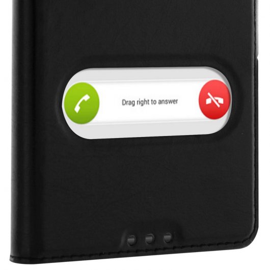 Avizar Funda Libro con Doble Ventana Negra para Sony Xperia Z5 Compact