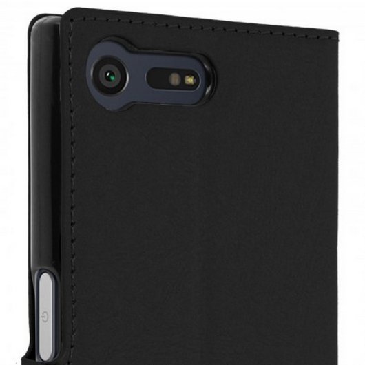 Avizar Funda Libro con Doble Ventana Negra para Sony Xperia X Compact