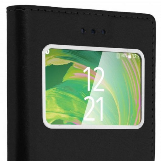 Avizar Funda Libro con Doble Ventana Negra para Sony Xperia X Compact