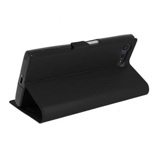Avizar Funda Libro con Doble Ventana Negra para Sony Xperia X Compact