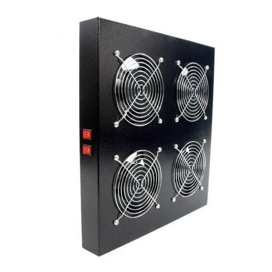 Powergreen Bandeja de Ventilación para Armario Rack con 4 Ventiladores de 120mm