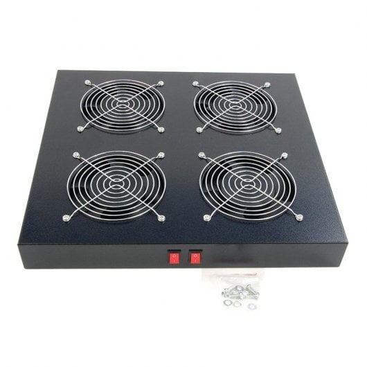 Powergreen Bandeja de Ventilación para Armario Rack con 4 Ventiladores de 120mm