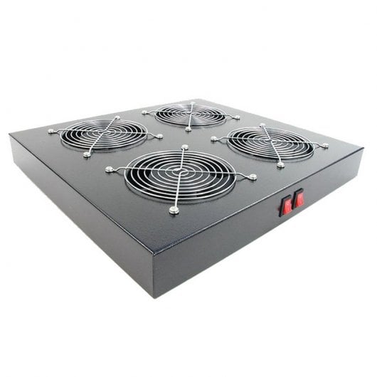 Powergreen Bandeja de Ventilación para Armario Rack con 4 Ventiladores de 120mm