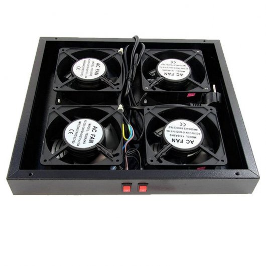 Powergreen Bandeja de Ventilación para Armario Rack con 4 Ventiladores de 120mm
