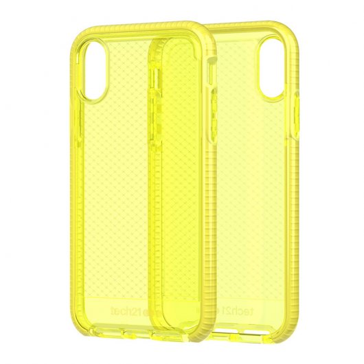 Tech21 Evo Check Funda de Silicona Amarilla para Apple iPhone XR
