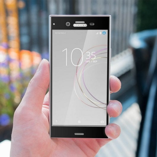 Avizar Hartglas-Schutzfolie mit schwarzem Rand für Sony Xperia XZ1