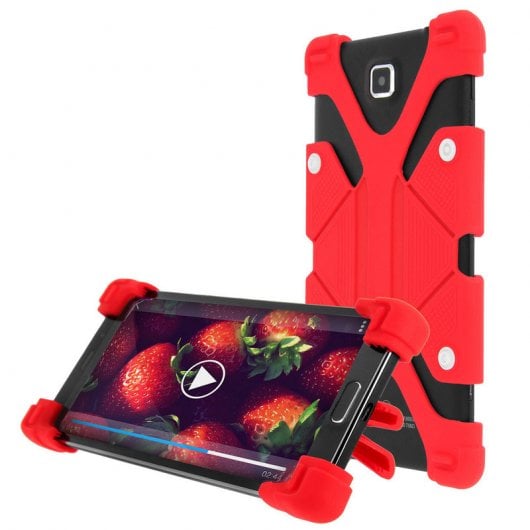Avizar Capa Anti-Choque com Suporte para Smartphones de 5.3" a 6" Vermelha