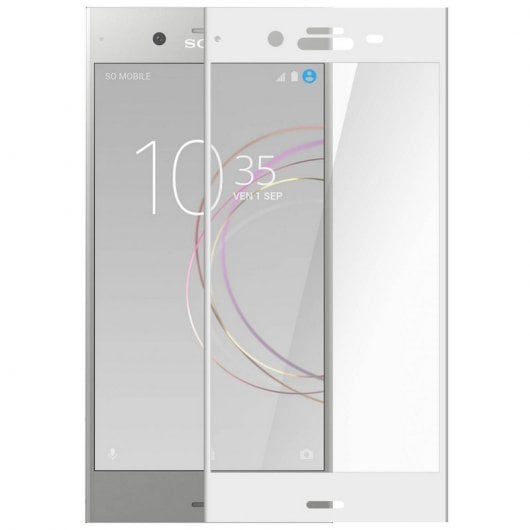 Avizar Hartglasschutz mit weißem Rand für Sony Xperia XZ1
