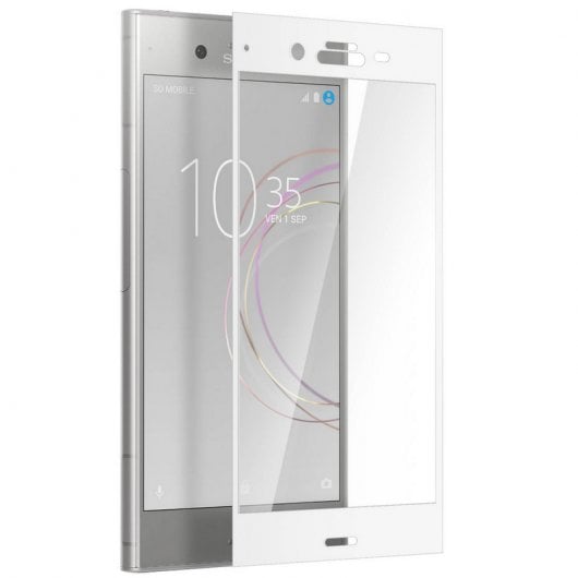 Avizar Hartglasschutz mit weißem Rand für Sony Xperia XZ1