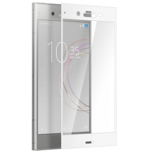 Pellicola protettiva in vetro temperato Avizar con bordo bianco per Sony Xperia XZ1