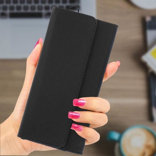 Avizar Funda Monedero Negra para Smartphone hasta 6"