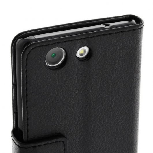 Avizar Funda Libro Billetera Negra para Sony Xperia Z3 Compact