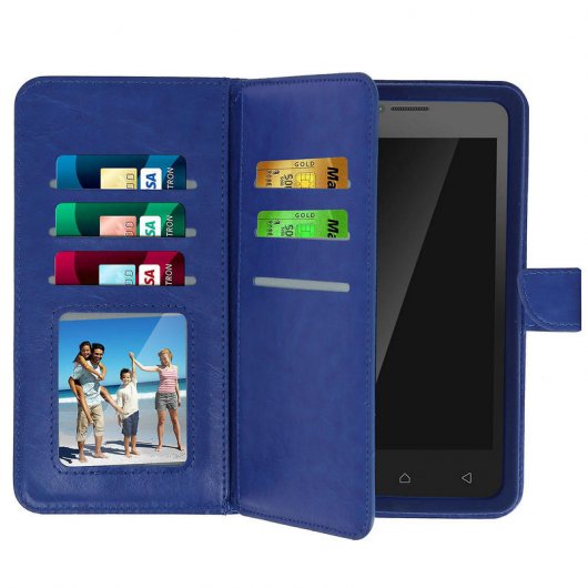 Avizar Funda Billetera Azul para Smartphones de 3.8" a 4.3"