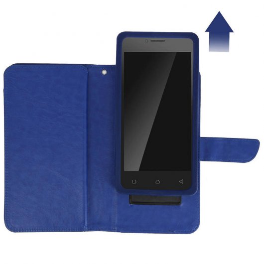 Avizar Funda Billetera Azul para Smartphones de 3.8" a 4.3"