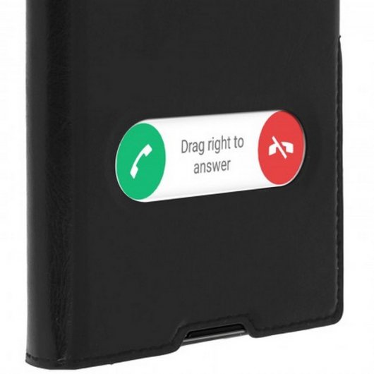 Avizar Funda Libro con Doble Ventana Negra para Sony Xperia XA1 Plus