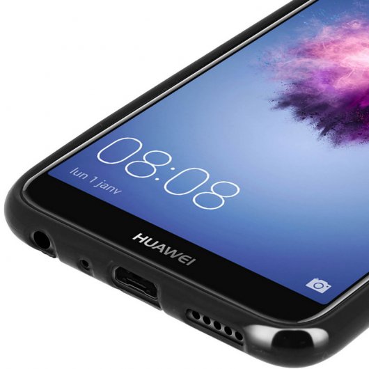 Avizar Funda de Silicona Negra para Huawei P Smart