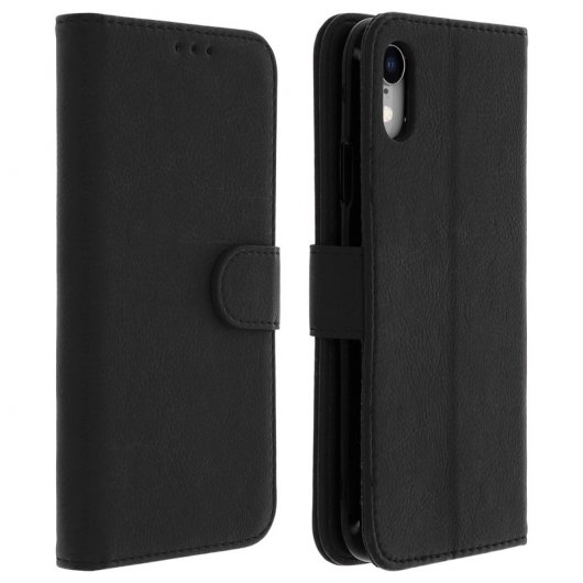 Avizar Funda Tipo Cartera Negra para Apple iPhone XR