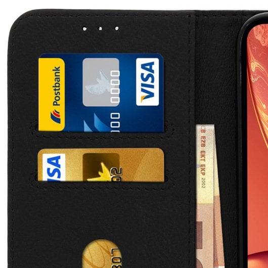 Avizar Funda Tipo Cartera Negra para Apple iPhone XR