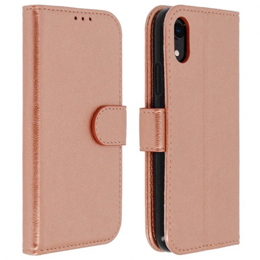 Étui portefeuille Avizar en or rose pour Apple iPhone XR