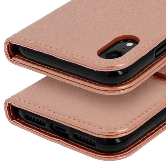 Étui portefeuille Avizar en or rose pour Apple iPhone XR